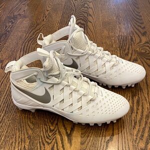 Nike White and Silver Athletic Cleats